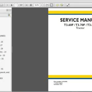 New Holland T3.60F T3.70F T3.80F Tractor Service Repair Manual (51553302) - PDF Download