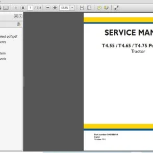 New Holland T4.55 T4.65 T4.75 PowerStar Tractor Service Manual (84419869A) - PDF Download