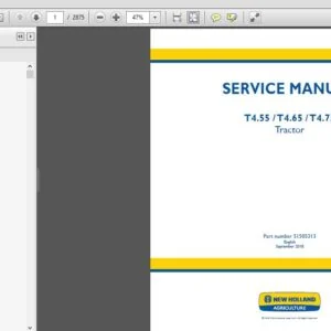 New Holland T4.55 T4.65 T4.75 Tractor Service Repair Manual (51505313) - PDF Download