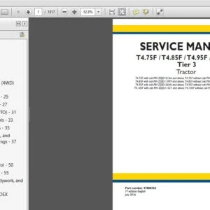 New Holland T4.75F, T4.85F, T4.95F, T4.105F Tier 3 Tractor Service Manual - PDF DOWNLOAD