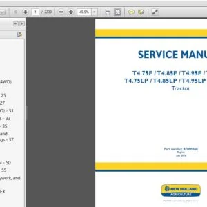 New Holland T4.75F – T4.105LP Tractor Service Manual 47888360 - PDF DOWNLOAD