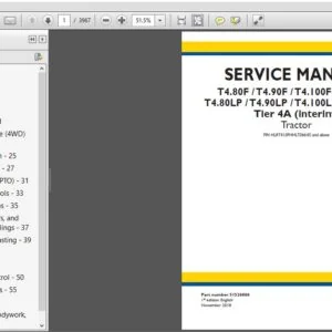 New Holland T4.80F T4.90F T4.100F T4.110F T4.80LP T4.90LP T4.100LP T4.110LP Tier 4A (interim) Tractor Service Manual - Download