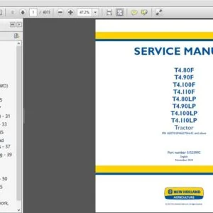 New Holland T4.80F T4.90F T4.100F T4.110F T4.80LP T4.90LP T4.100LP T4.110LP Tractor Service Manual - PDF Download