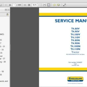 New Holland T4.80V T4.90V T4.100V T4.110V T4.80N T4.90N T4.100N T4.110N Tractor Service Manual - PDF Download