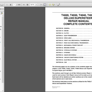New Holland T4020,T4030,T4040,T4050 Deluxe/SuperSteer Service Manual (84158071) - PDF Downlaod