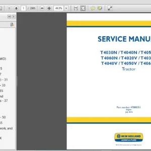 New Holland T4030N – T4060V Tractor Service Manual 47888351 - PDF DOWNLOAD