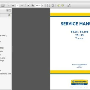 New Holland T5.95 T5.105 T5.115 Tractor Service Manual (84568014) - PDF Download