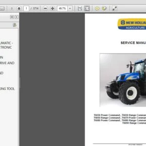 New Holland T6030, T6050, T6070, T6080, T6090 Range Command Service Repair Manual (87727160B) New Holland T6030 - PDF Download
