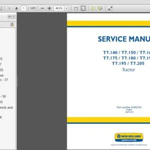New Holland T7.140,T7.150,T7.165,T7.175,T7.180,T7.195,T7.205 Tractor Service Manual (47402793) - PDF Download