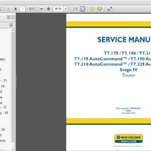 New Holland T7.175 T7.210 T7.225 AutoCommand Service Manual 47936461 - PDF DOWNLOAD
