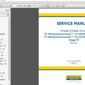 New Holland T7.230, T7.245, T7.260, T7.270 Service Manual 47936454 - PDF DOWNLOAD