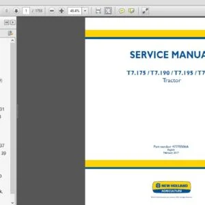 New Holland T7.240 T7.245 T7.260 Service Manual 47770440 - PDF DOWNLOAD