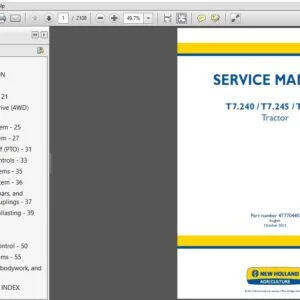 New Holland T7 240 T7 245 T7 260 Service Manual 47770440 - PDF DOWNLOAD