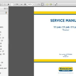 New Holland T7 240  T7 245 T7 260 Service Manual 47770440A - PDF DOWNLOAD