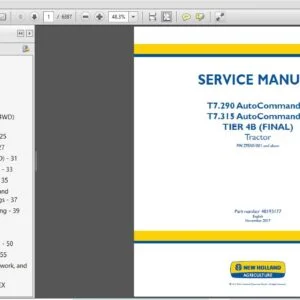 New Holland T7.290 T7.315 TIER 4B (FINAL) Tractor Service Repair Manual (48193177) - NH T7.290 T7.315 TIER 4B - PDF Download
