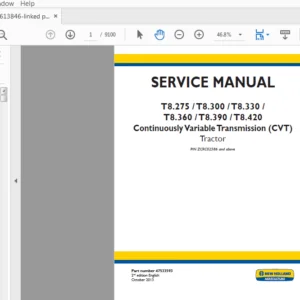 New Holland T8.275,T8.300,T8.330,T8.360,T8.390,T8.420 (CVT) Tractor Service Repair Manual 47533593 - PDF DOWNLOAD