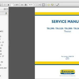 New Holland T8.295 T8.325 T8.355 T8.385 TIER 3 Tractor Service Manual (47681318) - PDF Download