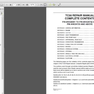 New Holland TC30 Tractor Service Repair Manual (87361957) New Holland TC30 - PDF Download