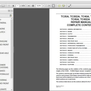 New Holland TC35A – TC45DA Service Repair Manual 87618714  - PDF DOWNLOAD