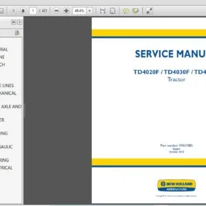 New Holland TD4020F TD4030F TD4040F Tractor Service Repair Manual  (47621082) New Holland TD4020F - PDF Download