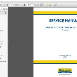 New Holland TD5.85 TD5.95 TD5.105 TD5.115 Tractor Service Manual 48013235 - PDF DOWNLOAD