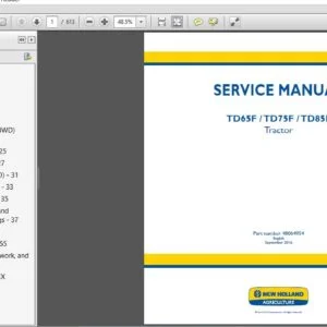 New Holland TD65F TD75F TD85F Tractor Service Repair Manual (48064954) - NH TD65F TD75F TD85F - PDF Download