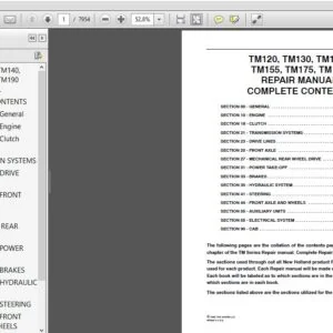 New Holland TM120, TM130, TM140, TM155, TM175, TM190 Tractor Service Manual 87611238 - PDF DOWNLOAD