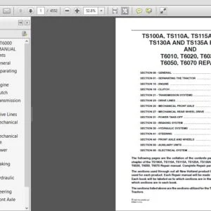 New Holland TS100A TS110A TS115A TS125A TS130A TS135A T6010 T6020 T6030 T6050 T6070 Service Manual (87693272) - PDF Download