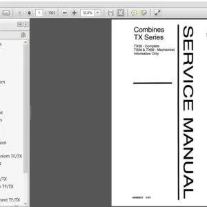 New Holland TX36 TX66 & TX68 Combines TX Series Service Manual (40483610) - PDF Download