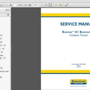 New Holland Tractor Boomer 20, Boomer 25 Service Manual 48017684 - PDF DOWNLOAD