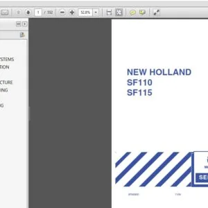 New Holland Tractor SF110 SF115 Field Sprayer Service Repair Manual (87045631) - New Holland - PDF Download