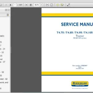 New Holland Tractor T4.75, T4.85, T4.95, T4.105, T4.115 Service Manual 47803847 - PDF DOWNLOAD