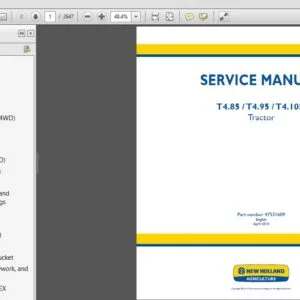 New Holland Tractor T4 85 T4 95 T4 105 Service Manual 47531609 - PDF DOWNLOAD