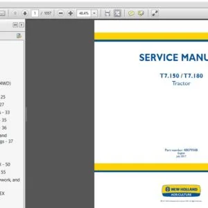 New Holland Tractor T7.150 T7.180 Service Repair Manual (48079508) - NH Tractor T7.150 T7.180 - PDF Download