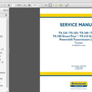 New Holland Tractor T8.320 T8.350 T8.380 T8.410 T8.435 SmartTrax PST Service Manual 47799440 - PDF DOWNLOAD