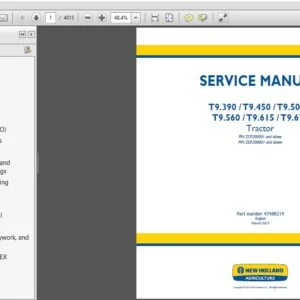 New Holland Tractor T9.390  T9.450  T9.505  T9.560  T9.615  T9.670 Service Manual 47488219 - PDF DOWNLOAD