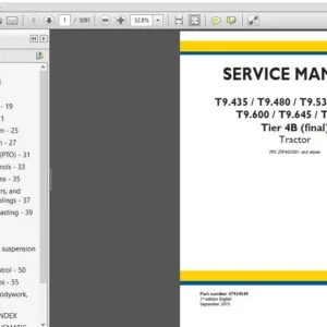 New Holland Tractor T9.435, T9.480, T9.530, T9.565, T9.600, T9.645, T9.700 Teir 4B(final) Service Manual 47924549 - PDF DOWNLOAD