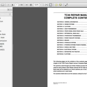 New Holland Tractor TC30  Service Repair Manual (87021725) - New Holland Tractor TC30 - PDF Download