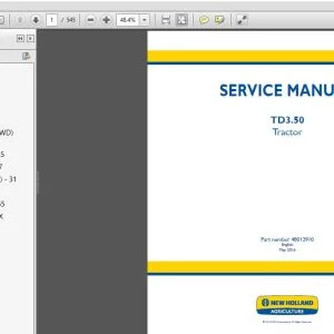 New Holland Tractor TD3.50 Service Manual 48012910 - PDF DOWNLOAD