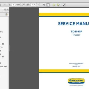 New Holland Tractor TD4040F Service Repair Manual (48064965) - New Holland Tractor TD4040F - PDF Download