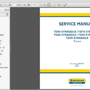 New Holland Tractor TD60 TD70 TD80 TD90 TD95 Straddle Service Manual 48047633 - PDF DOWNLOAD