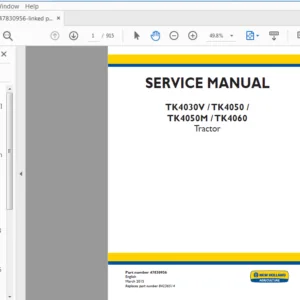 New Holland Tractor TK4030V, TK4050, TK4050M, TK4060 Service Manual 47830956 - PDF DOWNLOAD