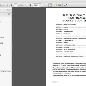 New Holland Tractor TL70 TL80 TL90 TL100 Service Repair Manual (87043516) - NH TL70 TL80 TL90 TL100 - PDF Download