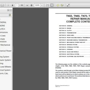 New Holland Tractor TN55, TN65, TN70, TN75 Service Repair Manual 87034092 - PDF DOWNLOAD
