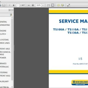 New Holland Tractor TS100A, TS110A, TS115A, TS125A TS130A, TS135A Service Manual 6045515107 - PDF DOWNLOAD