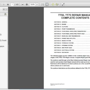 New Holland Tractor TT55 TT75 Service Repair Manual (87042097) - New Holland Tractor TT55 TT75 - PDF Download
