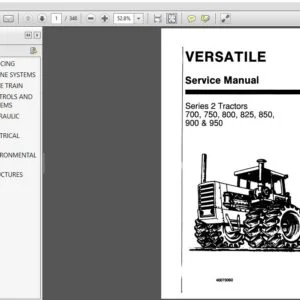 New Holland Versatile Series 2 Tractors 700 750 800 825 850 900 & 950 Service Manual (40070060) - NH - PDF Download