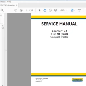 New Hollland Boomer™ 24 Tier 4B (final) Compact Tractor Service Repair Manual 47827505  PDF DOWNLOAD