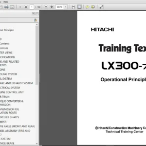 Hitachi LX300-7 Wheel Loader Technical+Operator's+Operational Principle+Electrical & Hydraulic Circuit Manual - PDF Download