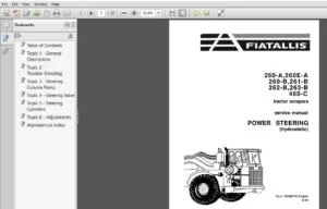 FIAT ALLIS 260A 260EA 260B 261B 262B 263B 460C Tractor Scrapers Power Sterring (Hydrostatic) Service Manual 70689739 - DOWNLOAD